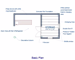 Custom Pool House Blueprint Top