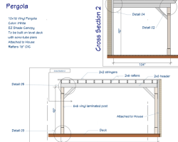 Custom Pergola Blueprint Cross Section