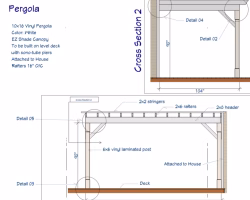Custom Pergola Blueprint Cross Section