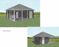 Custom Pool House 3D Rendering