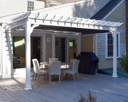 Custom Vinyl Pergola with Shade Cover