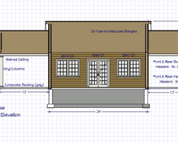 Custom Pool House Front Side Blueprint