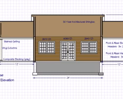 Custom Pool House Front Side Blueprint