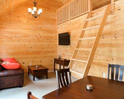 Custom Pool House Interior with Loft