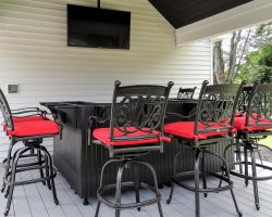 Custom Pool House with Eating Area