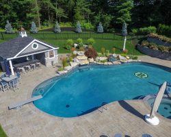 Custom Pool House Aerial View