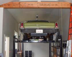 custom garage with car lift