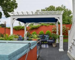 Custom Vinyl Pergola with EZ Shade