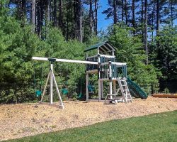 Sierra Maintenance Free Vinyl Playset with Swings, Slides &amp