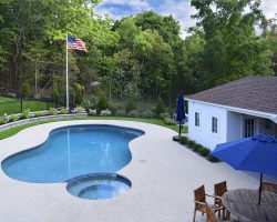 16x24 Swan custom pool house and swimming pool