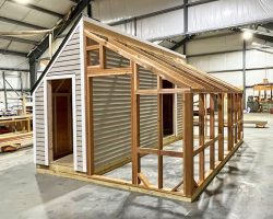 Production in Progress on Custom Shed Greenhouse Combo