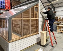 Painting of Custom Shed Greenhouse Combo