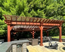 Outdoor Personia Bellingham Wood Pergola Entertaining Space