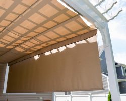 Pergola side shade cover closeup