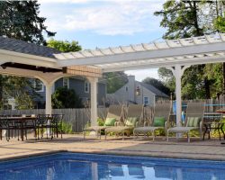 finished combo structure of pergola and pavilion