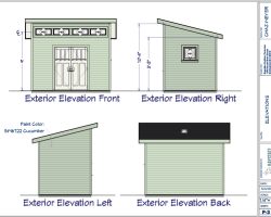 elevation plan of custom shed