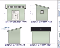 elevation plan of custom shed