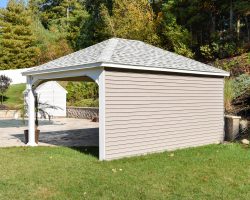 back side view of vinyl pavilion with back wall